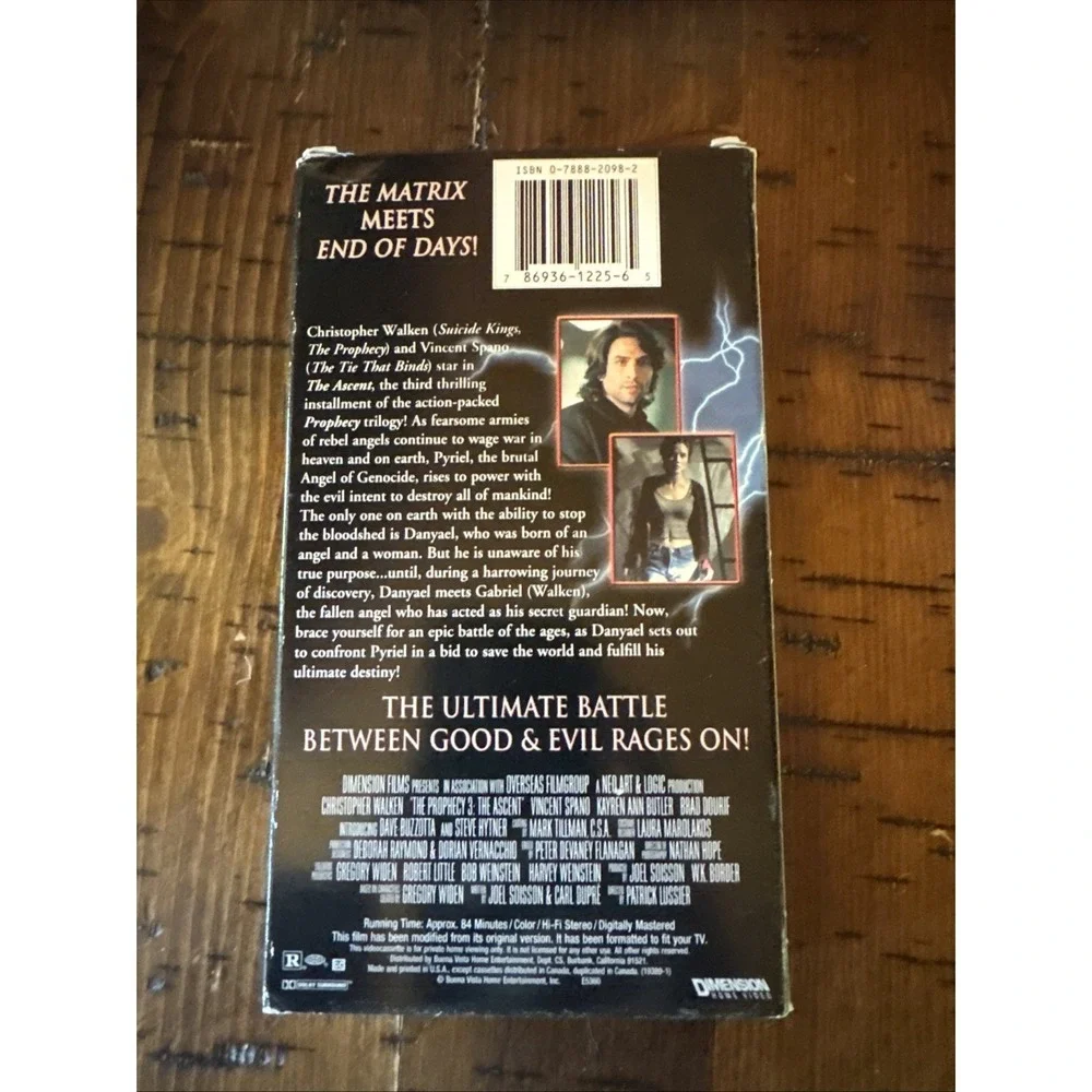 Dimension Home Video The Prophecy 3: The Ascent VHS 2000 NTSC R Horror